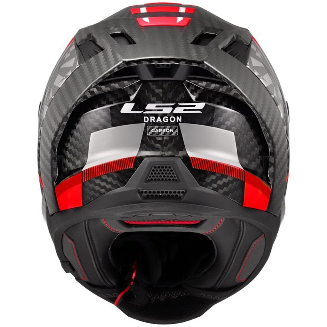 Integralhjälm FF807 DRAGON Trax Kolfiber Röd/Vit LS2 s – bild 3