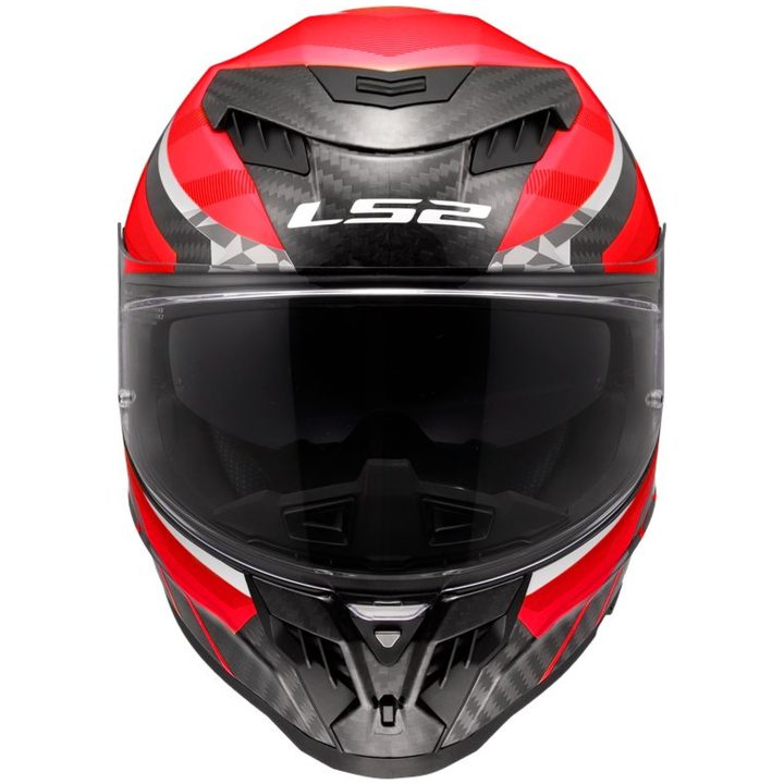 Integralhjälm FF807 DRAGON Trax Kolfiber Röd/Vit LS2 s – bild 5