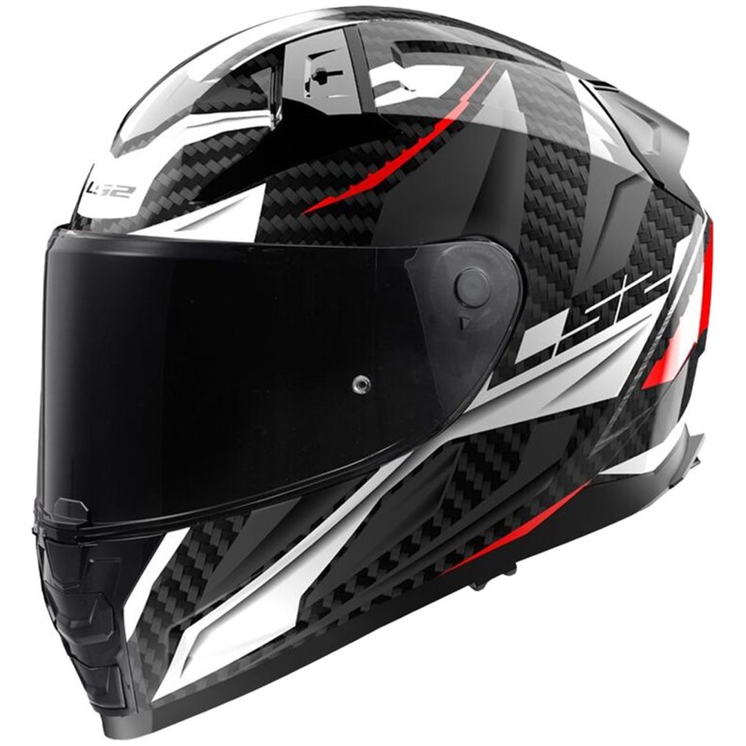 Integralhjälm Ff811 Vector Ii Carbon Savage Vit/röd/grå LS2 Large