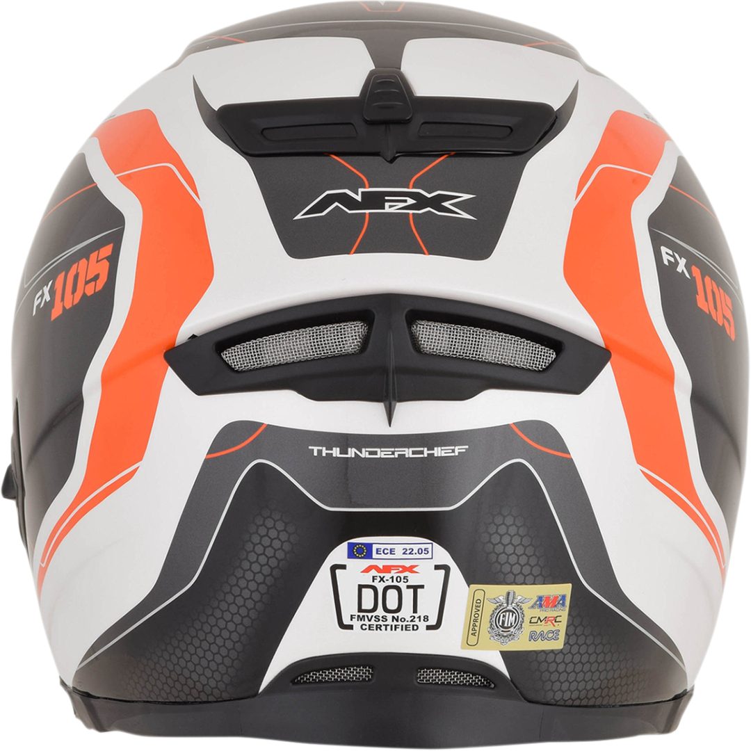 Integralhjälm FX-105 Thunder Chief Glansig 2017 Svart/Vit/Orange AFX Medium – bild 7