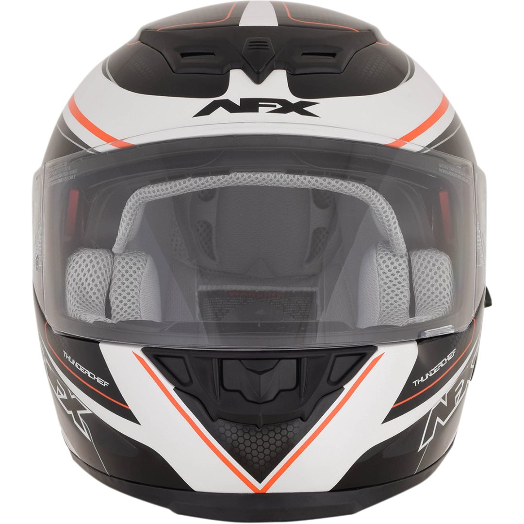 Integralhjälm FX-105 Thunder Chief Glansig 2017 Svart/Vit/Orange AFX Medium – bild 5
