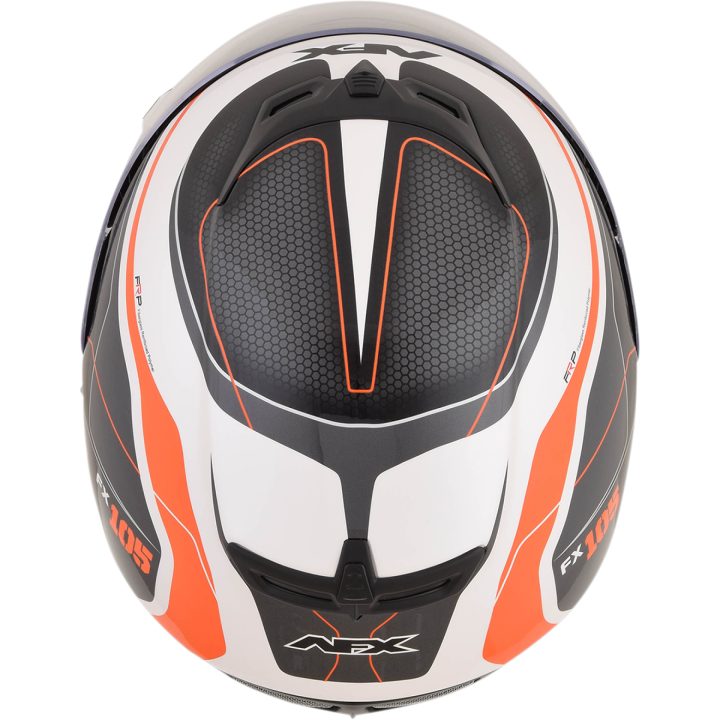 Integralhjälm FX-105 Thunder Chief Glansig 2017 Svart/Vit/Orange AFX Medium – bild 2