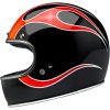 Integralhjälm Gringo Dice Flames Svart/Röd BILTWELL XS – miniatyr 2