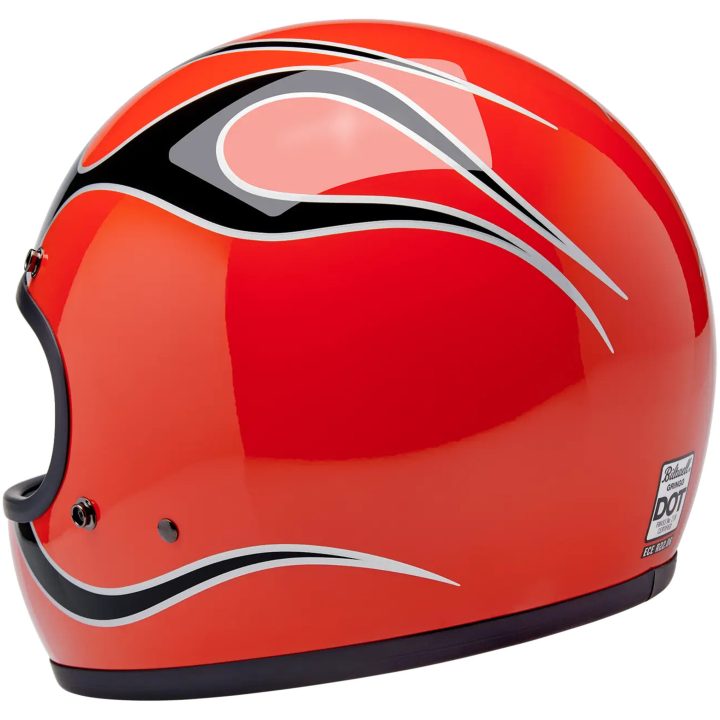 Integralhjälm Gringo Flames Svart Orange Vit BILTWELL – bild 2
