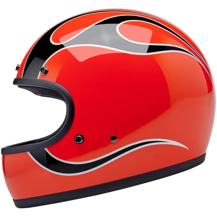 Integralhjälm Gringo Flames Svart Orange Vit BILTWELL – bild 4