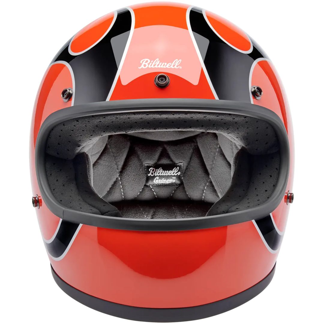Integralhjälm Gringo Flames Svart Orange Vit BILTWELL – bild 5