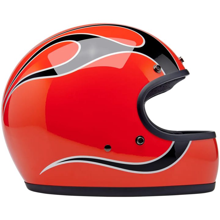 Integralhjälm Gringo Flames Svart Orange Vit BILTWELL – bild 6