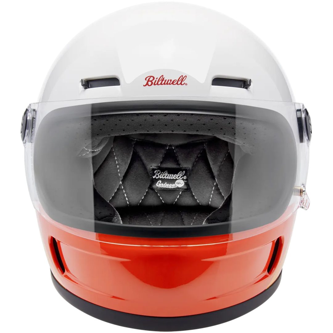 Integralhjälm Gringo SV Gloss Orange Röd Vit BILTWELL – bild 11