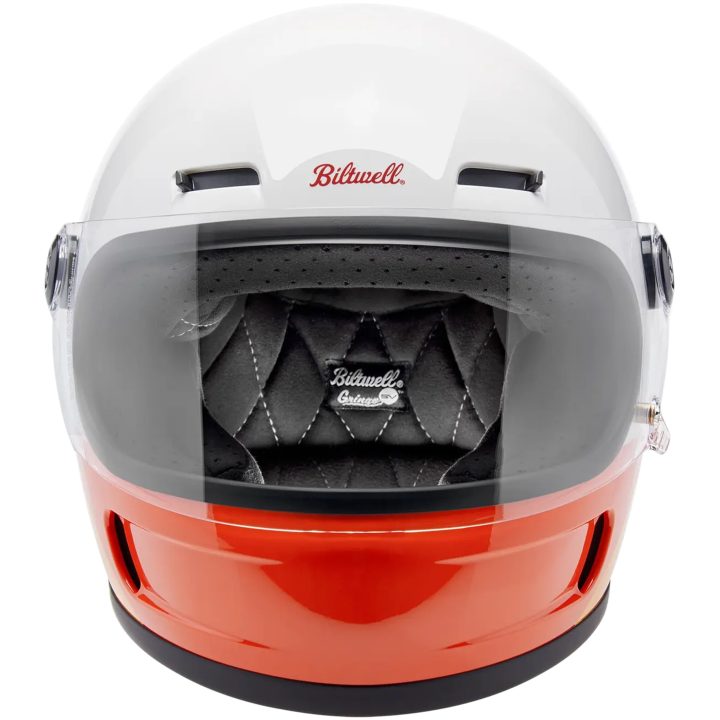 Integralhjälm Gringo SV Gloss Orange Röd Vit BILTWELL – bild 11