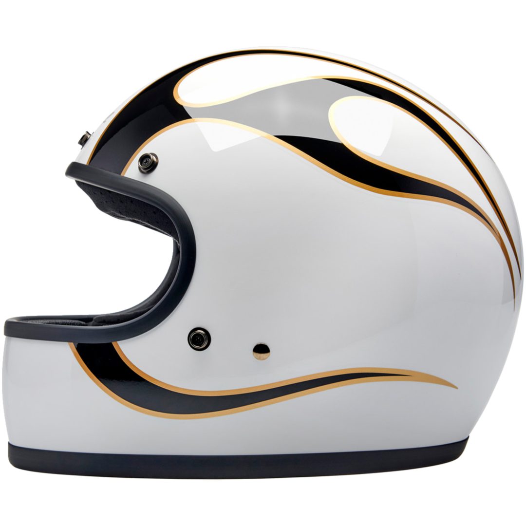 Integralhjälm Gringo Vit/Blå Flammor BILTWELL Small – bild 2