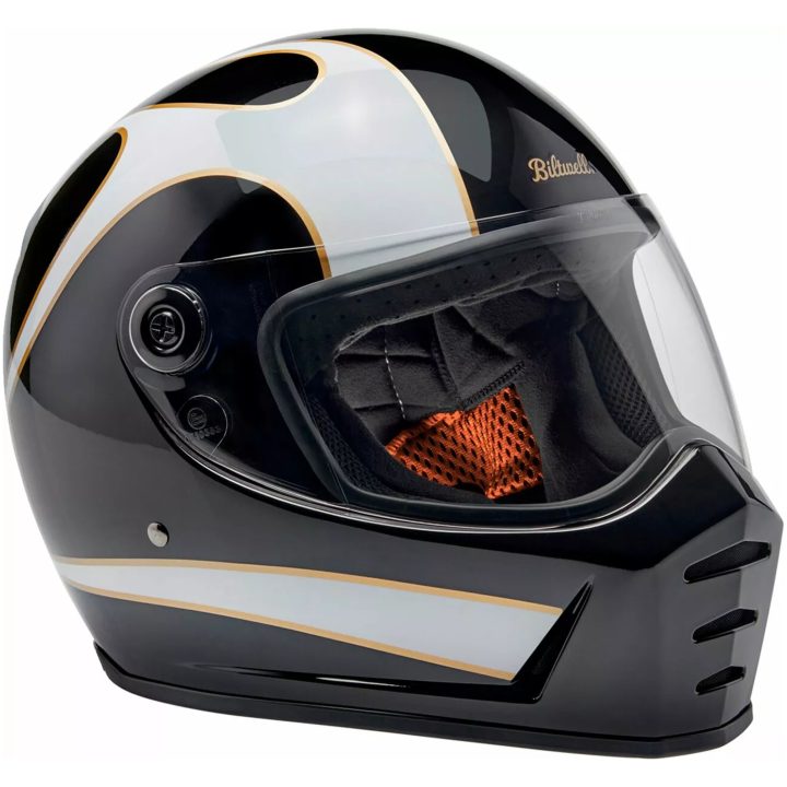 Integralhjälm Lane Splitter Flames Svart Blank BILTWELL – bild 9