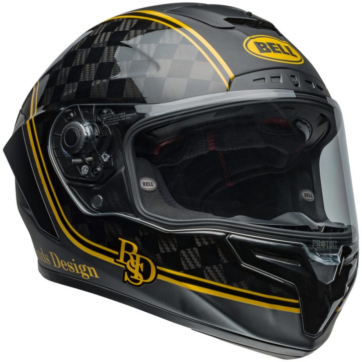 Integralhjälm Race Star Dlx Flex Rsd Player Matt Glans Svart/guld BELL s – bild 9
