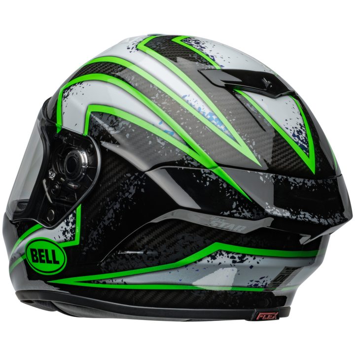 Integralhjälm Race Star Dlx Flex Xenon Glans Svart/kryptonite Grön BELL s – bild 4