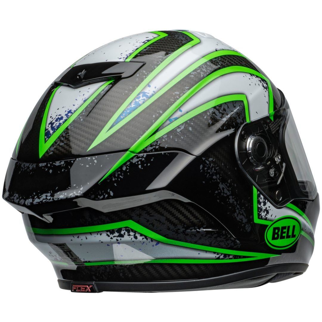 Integralhjälm Race Star Dlx Flex Xenon Glans Svart/kryptonite Grön BELL s – bild 7