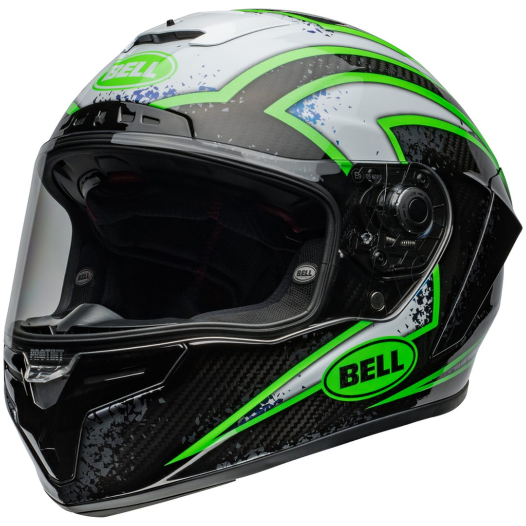 Integralhjälm Race Star Dlx Flex Xenon Glans Svart/kryptonite Grön BELL s