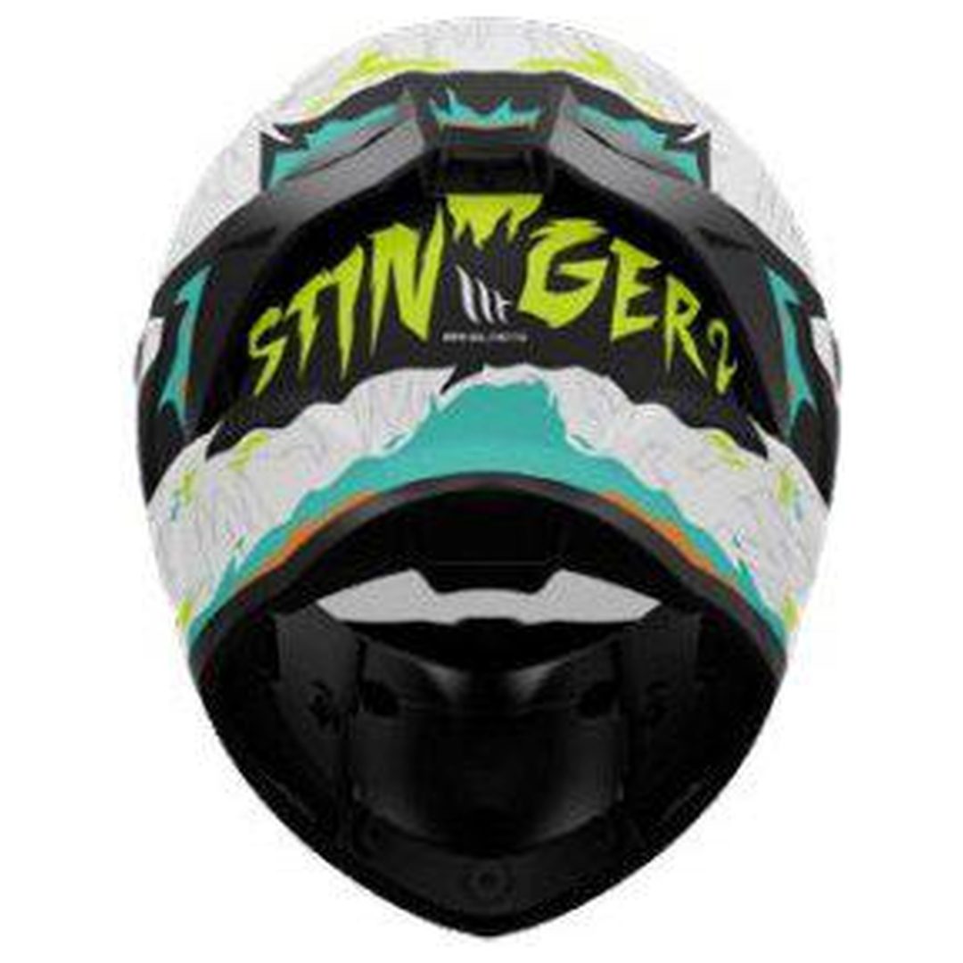 Integralhjälm Stinger 2 A3 Vit Gul Blå MT XS – bild 4