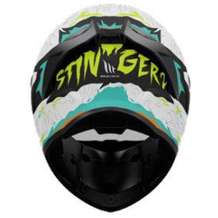 Integralhjälm Stinger 2 A3 Vit Gul Blå MT XS – bild 4