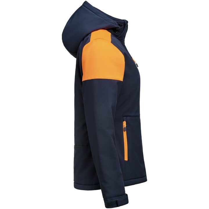 Jacka Dam Padded Softshell Marinblå/neonorange Printer PRIME XS – bild 3