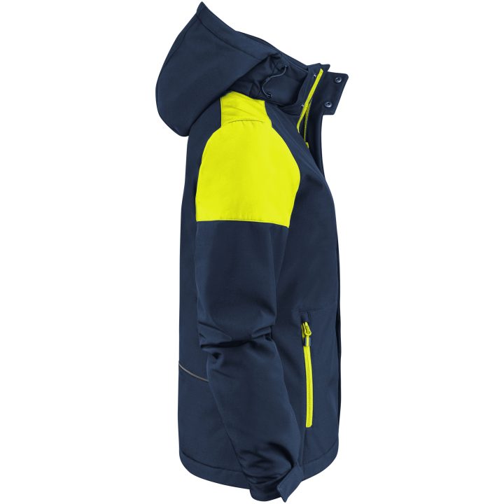 Jacka Dam Padded Softshell Marinblå/neonyellow Printer PRIME XS – bild 3