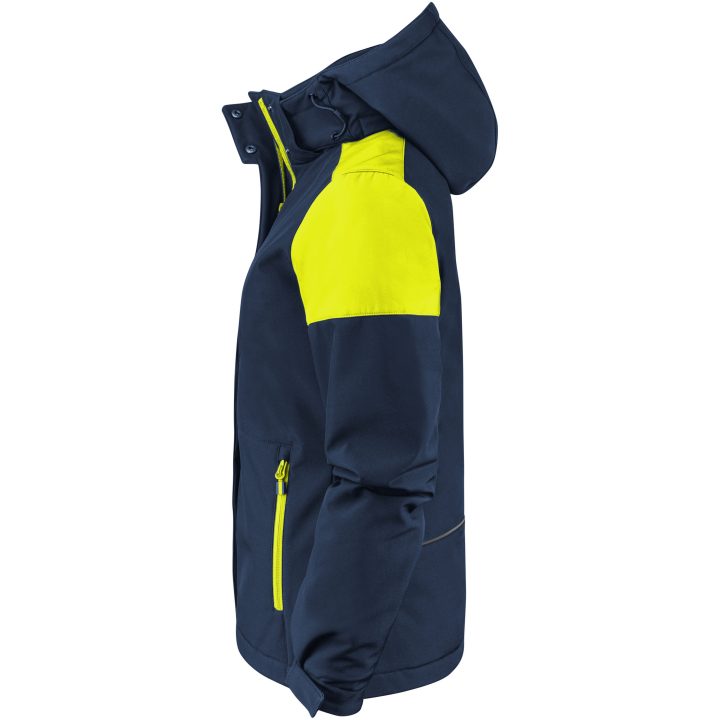 Jacka Dam Padded Softshell Marinblå/neonyellow Printer PRIME XS – bild 4