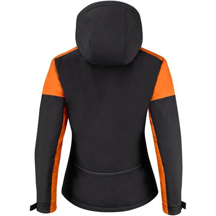 Jacka Dam Padded Softshell Svart/orange Printer PRIME 3XL – bild 2