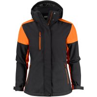 Jacka Dam Padded Softshell Svart/orange Printer PRIME