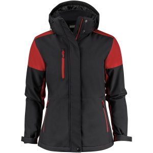 Jacka Dam Padded Softshell Svart/röd Printer PRIME