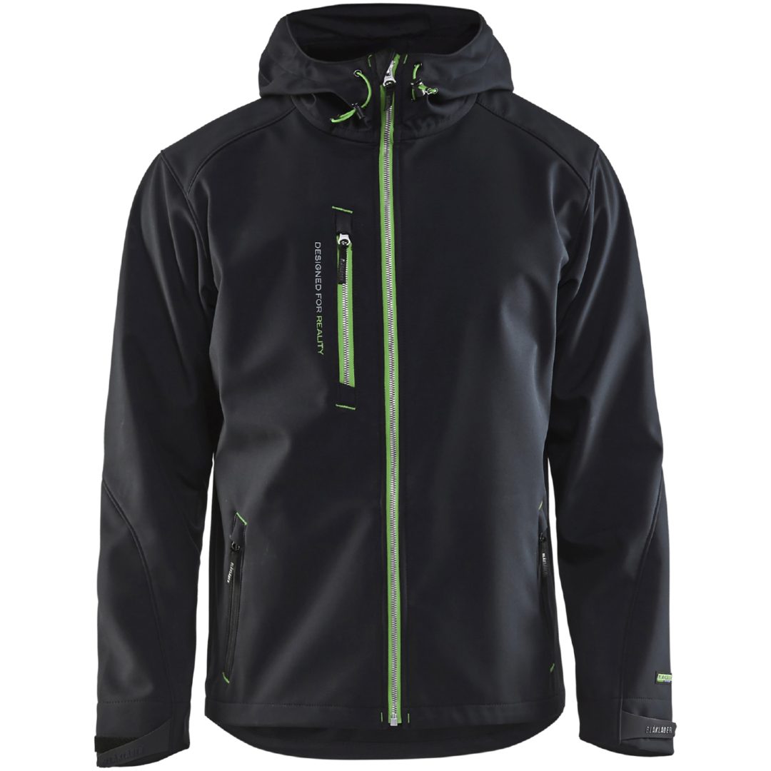 Jacka softshell 49492517 Svart / Grön BLÅKLÄDER JACKA 49492517 SVART/GRÖN XS