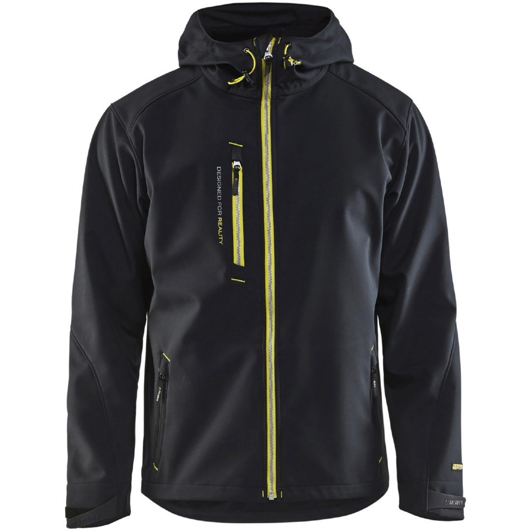Jacka softshell 49492517 Svart / Hivisgul BLÅKLÄDER JACKA 49492517 SVART/GUL XS