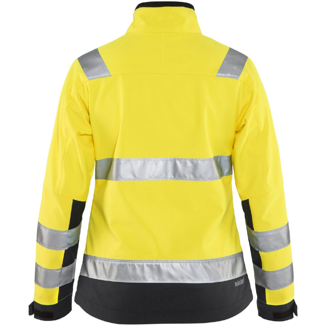 Jacka Softshell Dam 49022517 Hivisgul / Svart BLÅKLÄDER JACKA 49022517 GUL/SVART XS – bild 2
