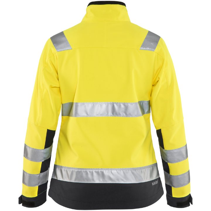 Jacka Softshell Dam 49022517 Hivisgul / Svart BLÅKLÄDER JACKA 49022517 GUL/SVART XS – bild 2