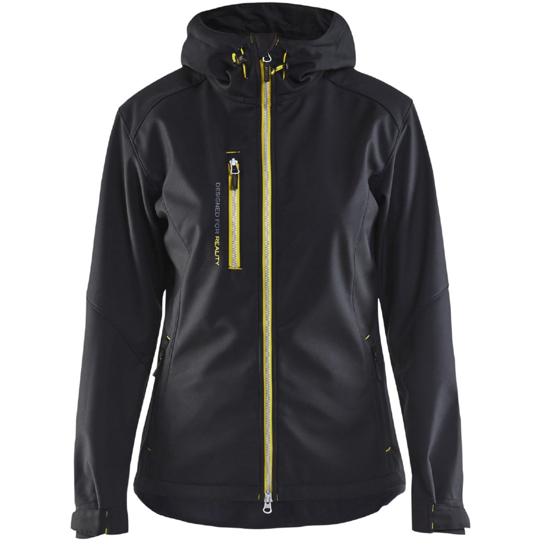 Jacka softshell dam 49192517 Svart / Hivisgul BLÅKLÄDER JACKA 49192517 SVART/GUL XS