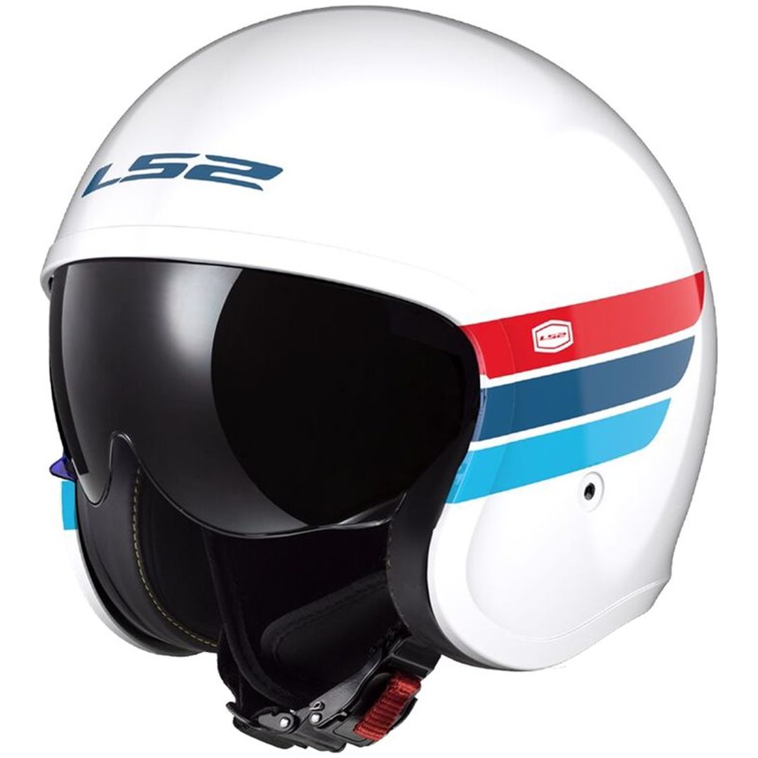 Jet Mc-hjälm Of599 Spitfire Ii Retro Vit/blå/röd LS2 Medium