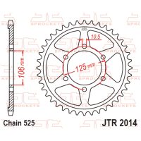 JT SPROCKETS Rear Sprocket Steel Standard - 525