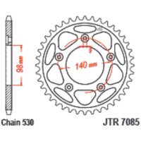 JT SPROCKETS Rear Sprocket Steel Standard - 530