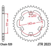 JT SPROCKETS Standard Steel Rear Sprocket 2023 - 520