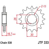 JT SPROCKETS Steel Noise-Free Front Sprocket 333 - 530