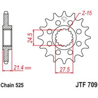 JT SPROCKETS Steel Noise-Free Front Sprocket 709 - 525