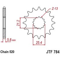 JT SPROCKETS Steel Noise-Free Front Sprocket 784 - 520
