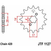 JT SPROCKETS Steel Standard Front Sprocket 1127 - 420