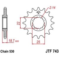 JT SPROCKETS Steel Standard Front Sprocket 743 - 530