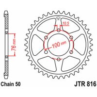 JT SPROCKETS Steel Standard Rear Sprocket 816 - 530