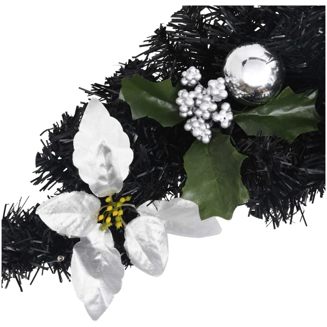 Julbåge med LED svart 90 cm PVC vidaXL – bild 4