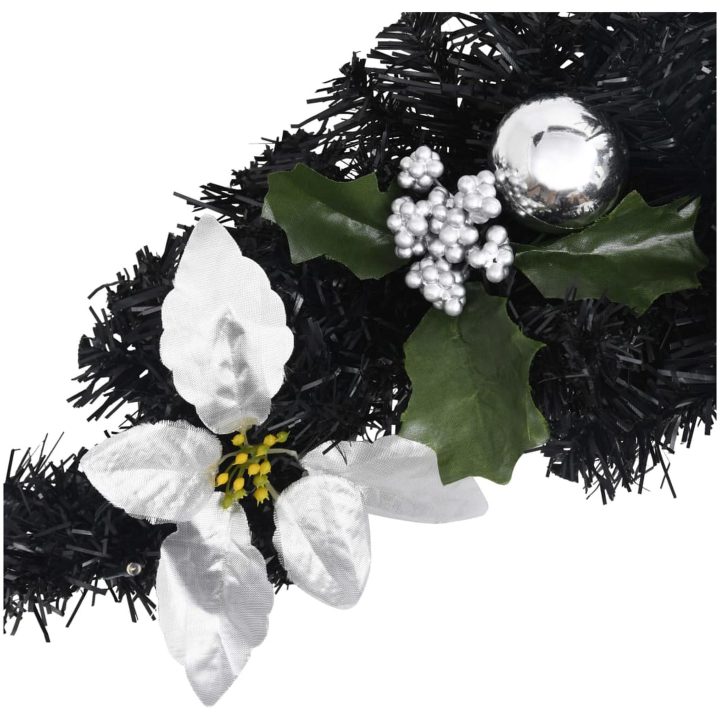 Julbåge med LED svart 90 cm PVC vidaXL – bild 4