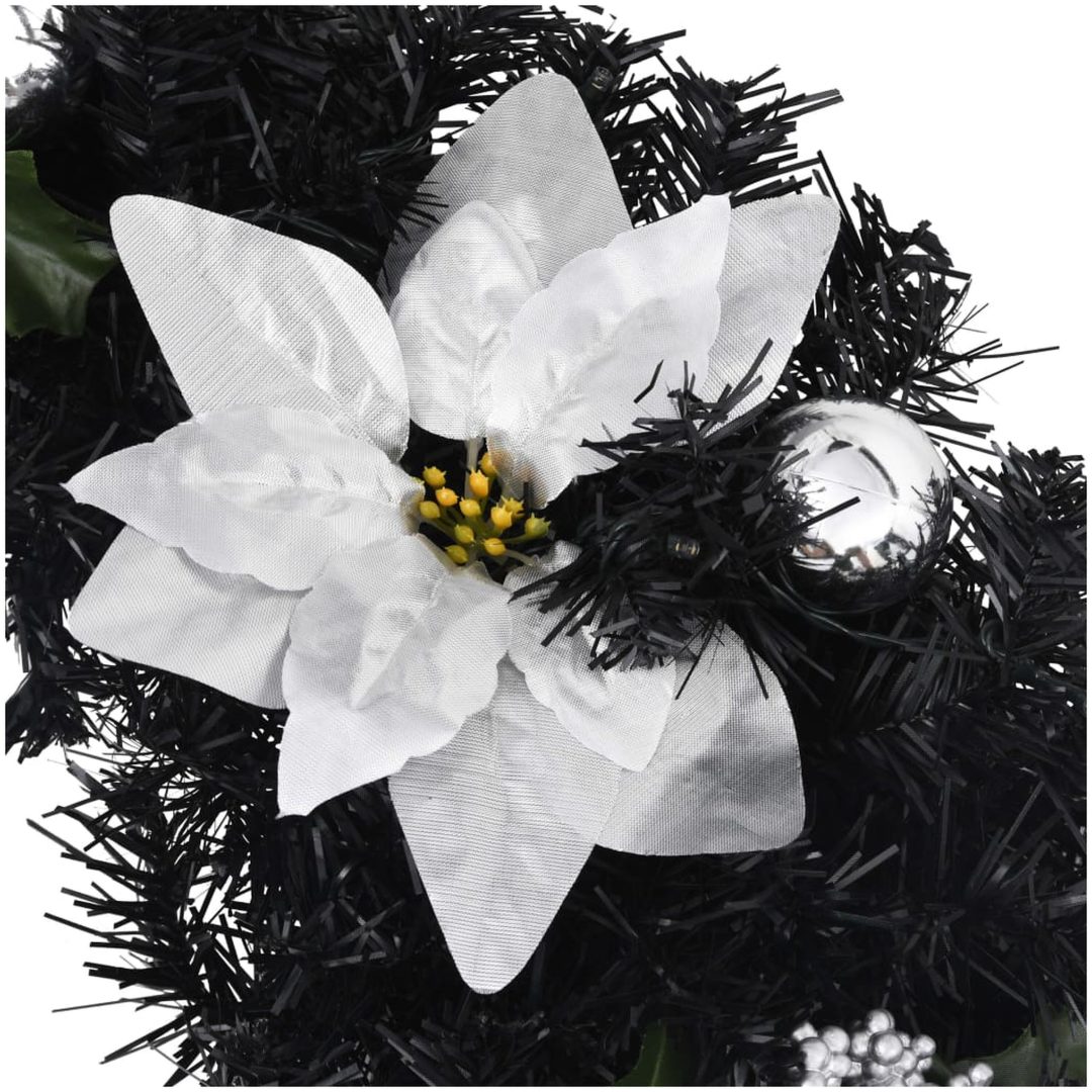 Julbåge med LED svart 90 cm PVC vidaXL – bild 5