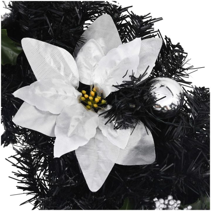 Julbåge med LED svart 90 cm PVC vidaXL – bild 5