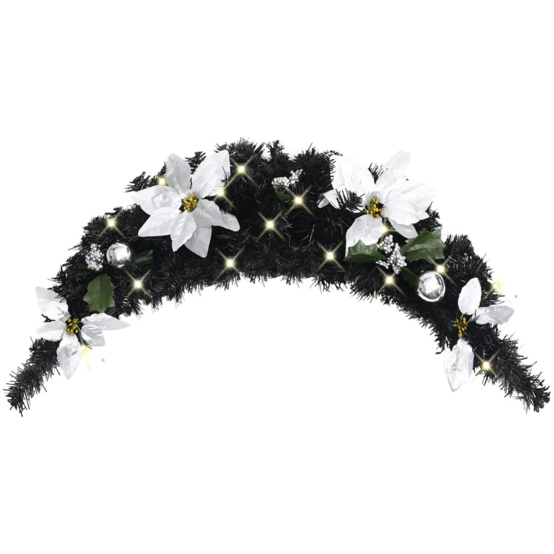Julbåge med LED svart 90 cm PVC vidaXL