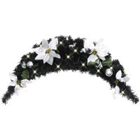 Julbåge med LED svart 90 cm PVC vidaXL