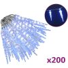 Julbelysning 200 LEDs blå 20 m akryl PVC vidaXL – miniatyr 2