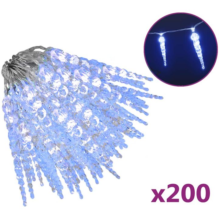 Julbelysning 200 LEDs blå 20 m akryl PVC vidaXL – bild 2